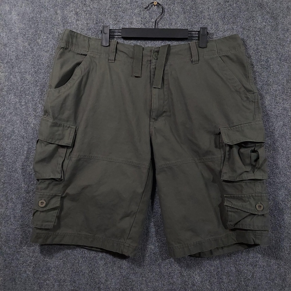 West Louis Cargo Shorts Mens 3XL Green Cotton Canvas Utility 8 Inseam Summer